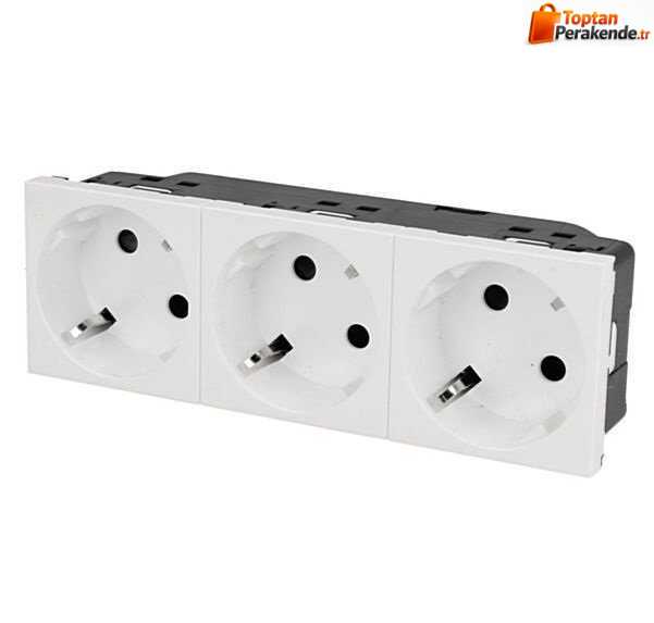 Legrand Sistem Armada 3X45 Şebeke Priz Beyaz - 077253